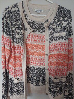 Balla Valentina Women's Size 10 Silk Cashmere Knit Top & Cardigan Twin Set 90's